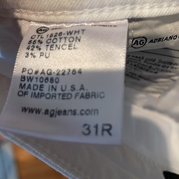 Adriana Goldschmeid white jeans. Goodnused condition. Size 31, but fits like 29. - Picture 6 of 6